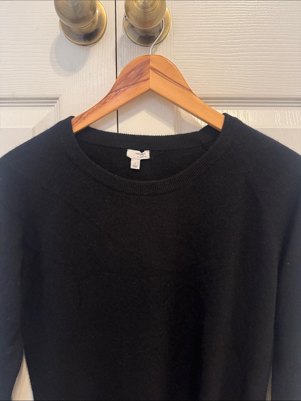 Halogen 100% Cashmere Sweater Womens Large Black Long Sleeve Crewneck Soft - Picture 4 of 9
